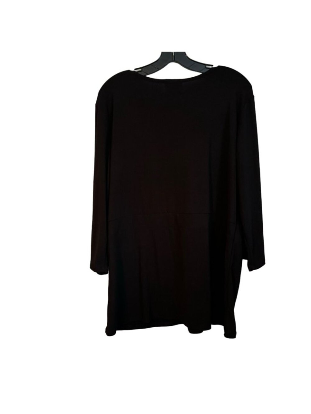 727 Trend Black Top Sequin Belt Accent V-Neck Long Sleeve Size 1X Blouse. NWT - Picture 11 of 12